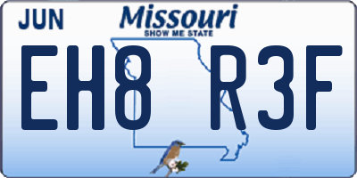 MO license plate EH8R3F
