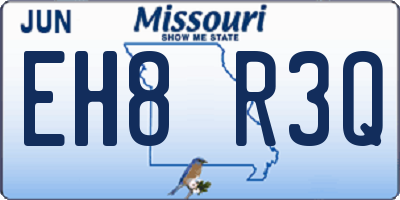 MO license plate EH8R3Q