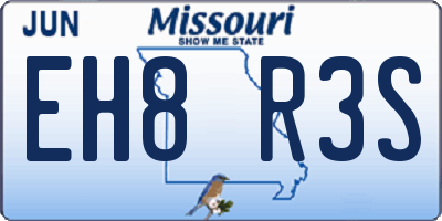 MO license plate EH8R3S