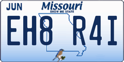 MO license plate EH8R4I