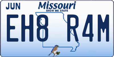 MO license plate EH8R4M
