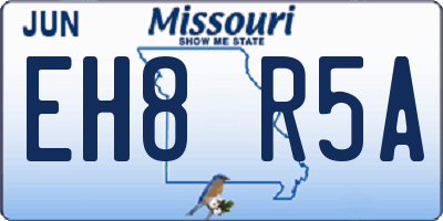 MO license plate EH8R5A