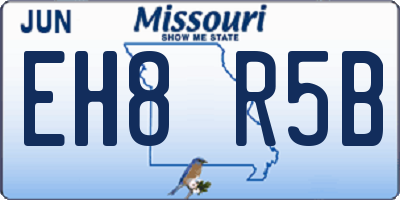 MO license plate EH8R5B