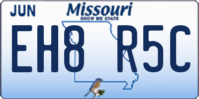 MO license plate EH8R5C