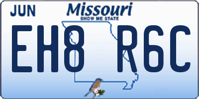 MO license plate EH8R6C