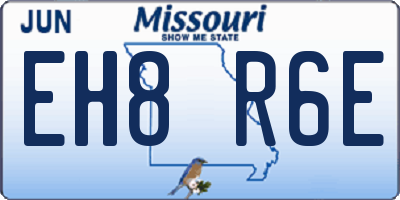 MO license plate EH8R6E