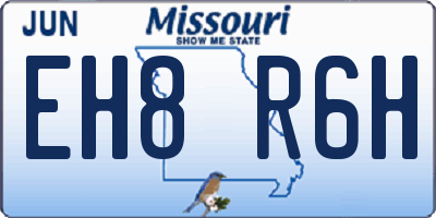 MO license plate EH8R6H