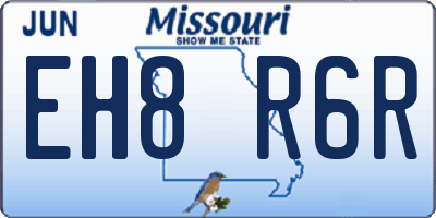 MO license plate EH8R6R