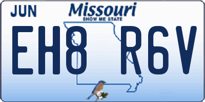 MO license plate EH8R6V
