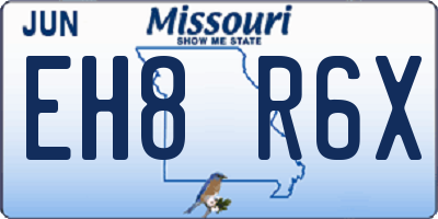 MO license plate EH8R6X