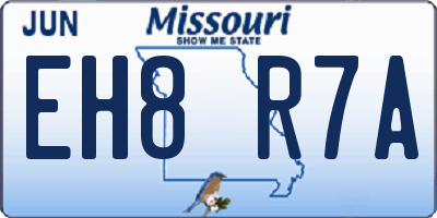 MO license plate EH8R7A