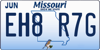MO license plate EH8R7G