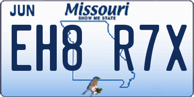 MO license plate EH8R7X