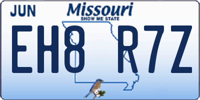 MO license plate EH8R7Z