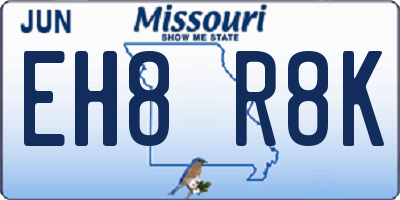 MO license plate EH8R8K