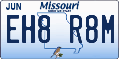 MO license plate EH8R8M
