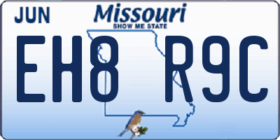 MO license plate EH8R9C