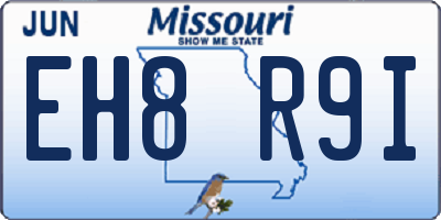 MO license plate EH8R9I