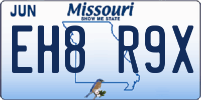 MO license plate EH8R9X