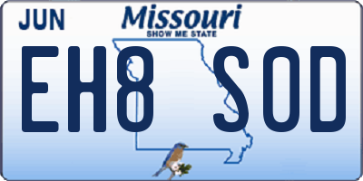 MO license plate EH8S0D