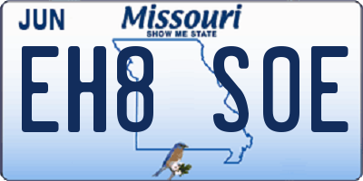 MO license plate EH8S0E
