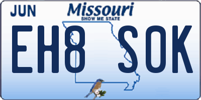 MO license plate EH8S0K