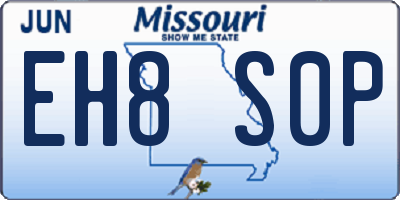 MO license plate EH8S0P