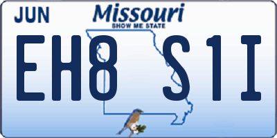 MO license plate EH8S1I