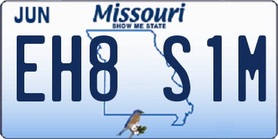 MO license plate EH8S1M
