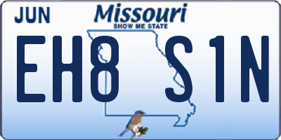 MO license plate EH8S1N