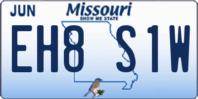 MO license plate EH8S1W