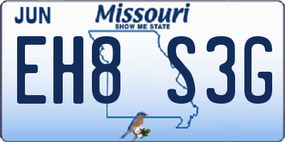 MO license plate EH8S3G
