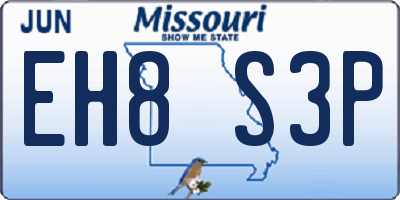 MO license plate EH8S3P