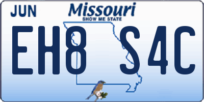 MO license plate EH8S4C