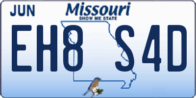 MO license plate EH8S4D