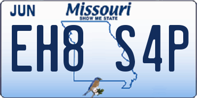 MO license plate EH8S4P