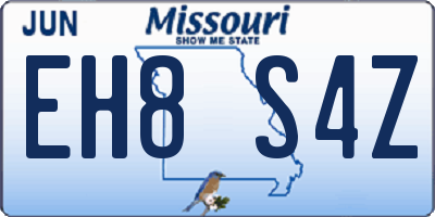 MO license plate EH8S4Z
