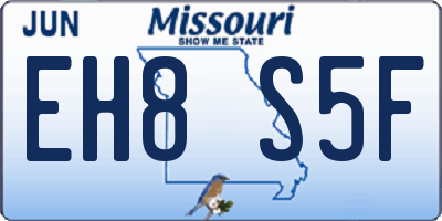 MO license plate EH8S5F