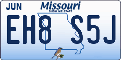 MO license plate EH8S5J
