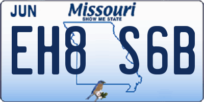 MO license plate EH8S6B