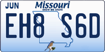 MO license plate EH8S6D