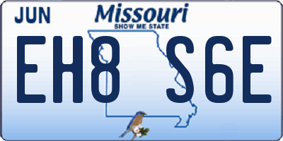 MO license plate EH8S6E