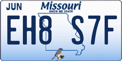 MO license plate EH8S7F