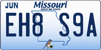 MO license plate EH8S9A