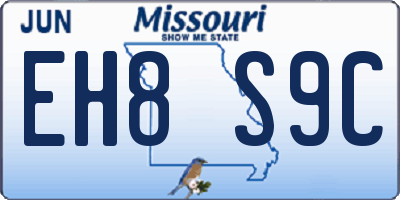 MO license plate EH8S9C
