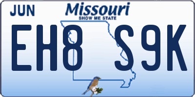 MO license plate EH8S9K