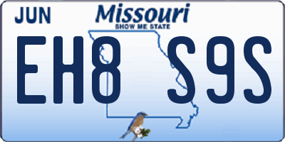 MO license plate EH8S9S