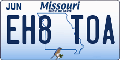 MO license plate EH8T0A