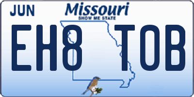 MO license plate EH8T0B