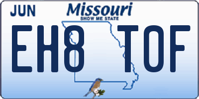MO license plate EH8T0F